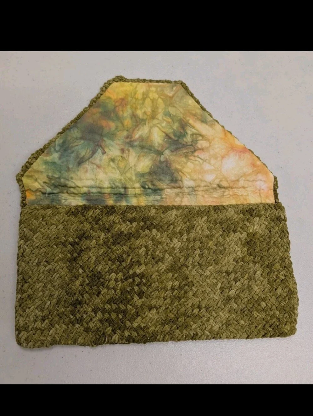 Vintage Handmade Crochet Clutch Purse Beaded Boho Chico #3050